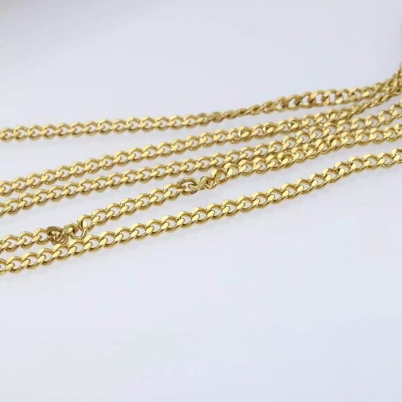 Christian Dior Trotter Canvas Chain Shoulder Bag Gold Black Auth - Picture 8 of 14